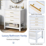 Modern 30inch Navy Blue/White Bathroom Vanity Cabinet Combo with Open
Storge, Two Drawers WF320373AAK