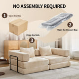 Compression Sofa,Convertible Floor Sofa Bed with Fixed-Shape Frame, Loveseats Boneless Modular 16877438