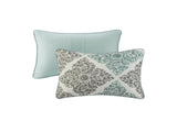 6 Piece Printed Quilt Set with Throw Pillows Aqua King/Cal King B03597395