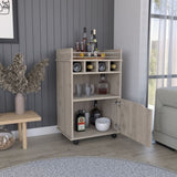 Phoenix Bar Cart with 2 Open Shelves 4 Cubbies and Cabinet B200P173180