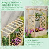 Wooden Raised Garden Bed Planter Box with Hanging Roof 62543826