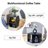 Hexagonal MDF coffee table, characteristic pattern stickers, multi-hole design to give more storage W1151P200321