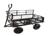 (Black double fence utility cart) Wagon Cart Garden cart trucks make it easier to transport firewood W22784159