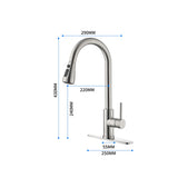 ZNTS Single Handle High Arc Pull Out Kitchen Faucet,Single Level Stainless Steel Kitchen Sink Faucets 57490800