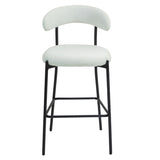 26'' Counter height bar stools Teddy fabric cover kitchen island counter bar stool with black powder W2215P196282