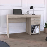 Ibare Two Drawer Computer Desk, One Lower Shelf -Light Gray B20091873