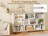 55" x 9.5" x 42" Bookcase w/ 5 Metal Legs 2 Anti-tip Devices Display Cabinet Rack 57278889