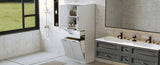 Bathroom Storage Cabinet with Two Laundry Baskets, Storage Cabinet with Doors and Drawer for Home, N759P243350K