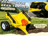 Yellow Kids Pedal Go Kart Tractor Ride on Toy with Shovel & Rake for Outdoor Construction Play 33721037
