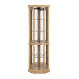 Lighted Corner Curio Cabinet - Elegant Glass Display Case Living Room & Bar Storage - Perfect W1758P294616