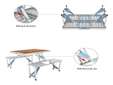 136*85.5*67cm 50kg Aluminum Alloy Table And Chair One Piece Camping One Piece Table And Chair Wood 33379826