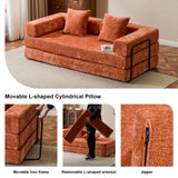 Floor,Compression Sofa,Convertible Floor Sofa Bed-with Pillow Back Support Armrest,Comfy Futon 61809724