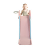 2 in 1 Slide, Toddler Freestanding Extra Long Slide with Basketball Hoop & Ball, Indoor Outdoor, W2181P152199