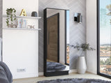 Leto Xl Shoe Rack, Mirror, Five Interior Shelves, Single Door Cabinet -Black B07091929