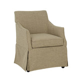 Upholstered Skirted Dining Arm Chair with Hidden C s Beige B035P341170