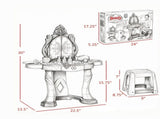 Kids Princess Vanity Set Self-Opening Magic Mirror, Makeup Vanity Table for Pretend Play Activity 18876159