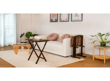 3-Piece Rubberwood Folding TV Tray Table Set of 2 with Storage Rack, Walnut 16434588