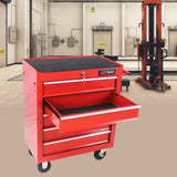 ZNTS 5 DRAWERS MULTIFUNCTIONAL TOOL CART WITH WHEELS-RED W1102107319