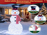 Pre-Lit Christmas Snowman Decoration with 80 Cold White LED Lights, IP44 Waterproof Metal Tinsel 38354668