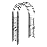 Metal Garden Arch L59'' x W17.71'' x H90.55'' Climbing Plants Support Rose Arch Outdoor Black W1586P268781