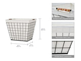 75L Rectangular Steel Wire Laundry Hamper with Removable Liner, Natural, Adult 92990725