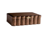 Scalloped Wooden Jewelry Box with Lid, Decorative Trinket Storage Organizer, Natural Wood 97401963