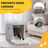 Stainless Steel Cat Litter Box, Covered Extra Large Cat Litter Box Enclosure, Metal Kitty Litter 61071037