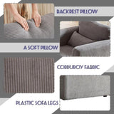 33"Corduroy Fabric Single Sofa, Modern Lounge Chairs Single Sofa with Support Pillow , for W834P171870