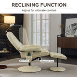 011-Massage Recliner Chair with Ottoman, 360&deg Swivel PU Leather Reclining Chair with Wrapped Base W2636P262427