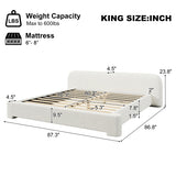 Cozy White Bouce Upholstered Bed - A Dreamy Addition to Your Bedroom, KING N769P241263K