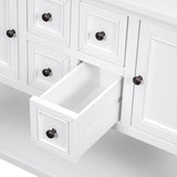 Cambridge Series Ample Storage Vintage Console Table with Four Small Drawers and Bottom Shelf for 63723924