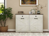 Farmhouse Double Tilt Out Trash Cabinet for 20 Gallon Trash Cans, Free Standing Recycling Cabinet 08872441