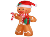 8ft 15W 5 LED Lights Gingerbread Man Holding Gift Garden Gingerbread Man Decoration 48266409