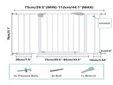 29.5-44.1" Wide Baby Gate for Stairs, Dog Gate Indoor for Doorways, No Drilling Pressure Mounted Pet 69398669