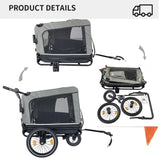 ZNTS Outdoor Heavy Duty Foldable Utility Pet Stroller Dog Carriers Bicycle Trailer W321P190024