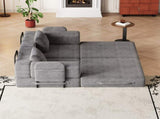 72.4 inch convertible sofa bed, corduroy fabric sofa with two side storage pockets and two cushions, W3505P355571