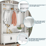 Modern Style Hall Tree with Storage Cabinet and 2 Large Drawers, Widen Mudroom 77674371