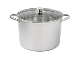 Stainless Steel 12-Quart Stock Pot with Glass Lid, Induction Compatible, Stainless Steel, Dishwasher 36422178
