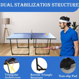 ZNTS 6ft Mid-Size Table Tennis Table Foldable & Portable Ping Pong Table Set for Indoor & Outdoor Games 31727220