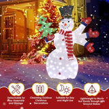 Lighted Snowman Christmas Yard Decorations, Pre-lit 2D Snowman Waving Hands with 170 LED Warm White 54478455