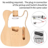 ZNTS DIY 6 String TL Style Electric Guitar Kits with Mahogany Body, Maple Neck and Accessories 29212216