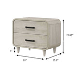 1pc Contemporary White Finish Ample Drawer Space Two Drawers Nightstand Storage Wooden Furniture B2741P323556