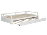 Extending Daybed with Trundle, Wooden Daybed with Trundle, White WF194887AAK