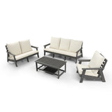 HIPS 3 Seater Sofa with Cushion, Outdoor Garden Sofa, Sofa Set for Porch, Poolside, Terrace, and W1209114910