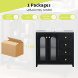 36-inch bathroom vanity with two soft close doors, adjustable shelves and three drawers N729P184710B
