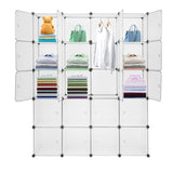 ZNTS 20 Cube Organizer Stackable Plastic Cube Storage Shelves Design Multifunctional Modular Closet 05058128