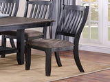 Dark Coffee Fabric Upholstered Side Chairs, Black SR011808