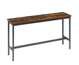 Long Bar Table Set with 3 PU Upholstered Bar Stools, Industrial Bar Table and Chairs for Kitchen W1668P147059
