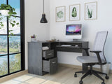 Raleigh L-Shaped Desk, Two Drawers, One Shelf, CPU Storage B128P148968