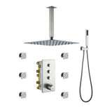 3 Functions 12 Inch Ceiling Mounted Thermostatic Shower System in Brushed Nickel T3609P352714